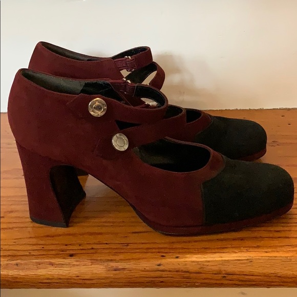 Vintage 90s Karl Lagerfeld suede Mary Jane style - Picture 4 of 14